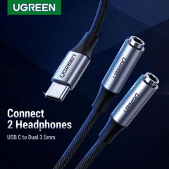 Cáp chuyển USB Type C sang 2 cổng Audio Ugreen 30732 dài 20cm