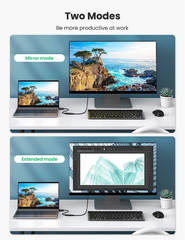 Cáp chuyển Displayport to HDMI 4K60Hz đầu cái Ugreen MM137 dài 25cm Chính Hãng