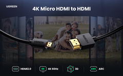 Cáp chuyển Micro HDMI Type D sang HDMI Type A Dài 1-3M UGREEN HD127