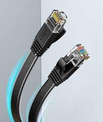 Dây mạng Cat6 dây dẹt UGREEN NW102 màu đen 8 lõi dài từ 0.5m - 30m tốc độ 1000Mbps