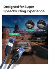 áp mạng Cat8 UGREEN NW153 – Hỗ trợ chuẩn BASE-T 40Gbps – Đầu đúc sẵn,Dây bọc dù