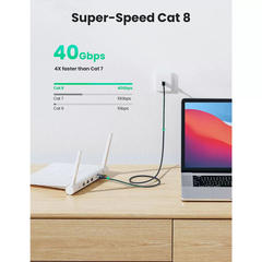 áp mạng Cat8 UGREEN NW153 – Hỗ trợ chuẩn BASE-T 40Gbps – Đầu đúc sẵn,Dây bọc dù