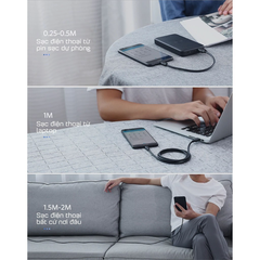 Cáp sạc Micro USB UGREEN US289 Sạc ổn định dòng 2.4A, tốc độ truyền dữ liệu 480Mbps