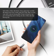 Cáp sạc nhanh USB to Type C Ugreen US288 dây bọc dù xin