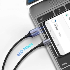 Cáp sạc nhanh USB to Type C Ugreen US288 dây bọc dù xin