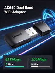 USB Wifi Băng tần kép 5G & 2.4G 650Mpbs Ugreen 20204 chính hãng