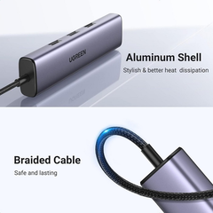 Bộ Chuyển Hub USB-C to LAN 100/1000Mbps Kèm HUB 3 Cổng USB 3.0 Ugreen 20920 Chính Hãng