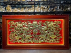 Tranh Rồng Cửu Long bằng đồng