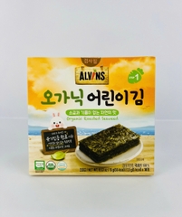Rong biển hữu cơ tách muối cho bé Alvins 15g - Hộp 10 túi