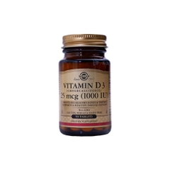 Viên uống Vitamin D3 1000 IU L/90v SOLGAR D3 hàm lượng cao hỗ trợ xương, răng