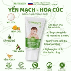 Kem đánh răng thiên nhiên SYNERGETIC hương Hoa Cúc và Yến Mạch (0-3 tuổi)