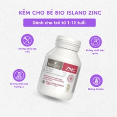 Viên nhai bổ sung kẽm cho bé Bio Island Zinc H/120v của Úc