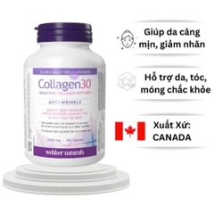 Viên uống Collagen30 H/180v WEBBER NATURALS Collagen Peptide hoạt tính sinh học cao