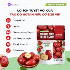 Táo đỏ hữu cơ Hotan 500gr - Green Nature - Size VIP: 60-70 quả / 1kg