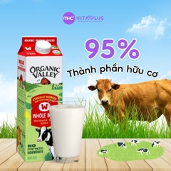 Sữa thanh trùng nguyên kem hữu cơ Organic Valley 1L