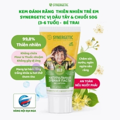Kem đánh răng thiên nhiên SYNERGETIC vị dâu tây & chuối 50G ( 3 - 6 tuổi) - Bé Trai