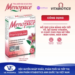 Viên uống Menopace Hộp 30V VITABIOTICS - cân bằng nội tiết cho phụ nữ tiền & mãn kinh