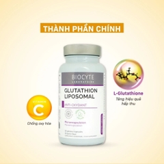 Viên uốn bổ ung Glutathion Liposomal H/30V BIOCYTE Glutathion vi bao chống oxy hóa, sáng da, trị nám