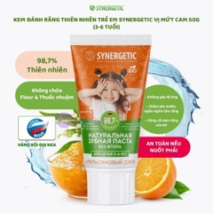 Kem đánh răng thiên nhiên SYNERGTIC vị mứt cam 50G (3-6 tuổi) - Bé gái