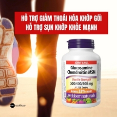Viên uống bổ sung Glucosamin, Chondrotin, MSM L/120v WEBBER NATURALS giảm đau, thoái hóa khớp