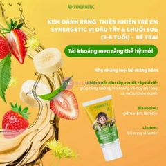Kem đánh răng thiên nhiên SYNERGETIC vị dâu tây & chuối 50G ( 3 - 6 tuổi) - Bé Trai