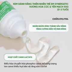 Kem đánh răng thiên nhiên SYNERGETIC hương Hoa Cúc và Yến Mạch (0-3 tuổi)