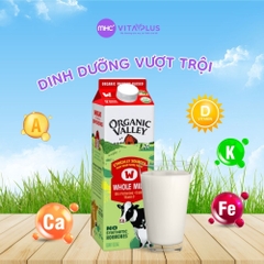 Sữa thanh trùng nguyên kem hữu cơ Organic Valley 1L
