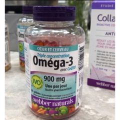 Viên uống Omega-3 + CoQ10 H/80v WEBBER NATURALS hỗ rợ tim mạch, giảm mỡ máu