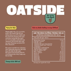 Sữa yến mạch vị sô -cô -la lúa mạch OATSIDE 180ml