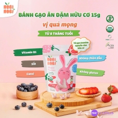 Thực phẩm bổ sung bánh gạo ăn dặm hữu cơ cho bé Nobi Nobi vị quả mọng 15g