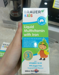 Siro Multivitamin + Iron H/200ml BRAUER tăng đề kháng và sức khỏe cho trẻ 3+