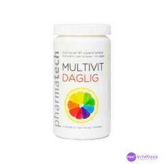 Viên uống Multivit daglig 12 Vitamin & khoáng chất tổng hợp Na Uy - Hộp 180 viên