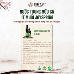 Nước tương hữu cơ ít muối Joyspring 500ml