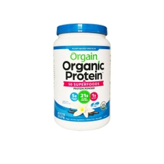 Đạm thực vật và Superfoods hữu cơ Orgain Mỹ 918gr - Hương Vani