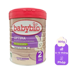 Sữa bò hữu cơ Babybio số 2 dòng Optima bổ sung lợi khuẩn 800g (6 - 12 tháng)
