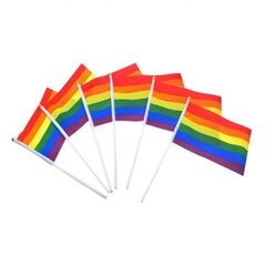 Cờ LGBT Lục Sắc Cầm Tay 14x21 cm