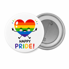 Huy hiệu LGBT Happy Pride 44mm ghim cài tròn dễ thương Chuẩn Pro9x
