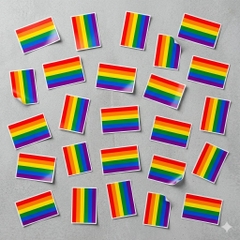Combo 250 Miếng Sticker Cầu Vồng LGBT Lục Sắc 3x5cm - Phụ Kiện Pride Shop LGBT