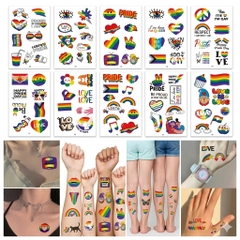 Combo 10 Tờ Hình Xăm Dán Tạm Thời Pride – Sắc Màu Cầu Vồng LGBT Vui Nhộn