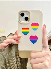 500 sticker LGBT nhãn dán trái tim đa sắc 1 Inch