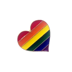 Ghim cài áo LGBT lục sắc cầu vồng trái tim K44235