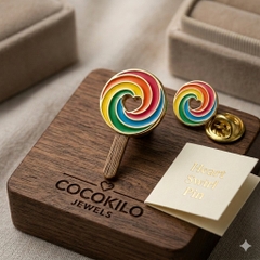 Pin cài áo Lollipop Rainbow Heart – Sắc màu tự hào