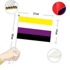 Cờ LGBT Non binary cầm tay 14x21 cm
