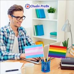 Cờ Transgender chuyển giới LGBT cầm tay 14x21 cm