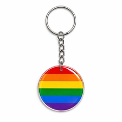 Móc Khóa LGBT Lục Sắc tròn nhựa dẻo