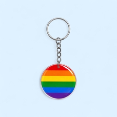 Móc Khóa LGBT Lục Sắc tròn nhựa dẻo
