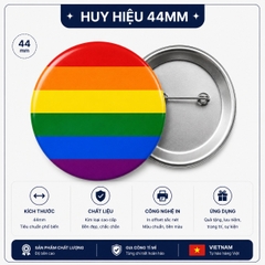 Huy Hiệu LGBT Lục Sắc Rainbow (Cờ Cầu Vồng) 44mm – Phụ Kiện Cài Áo Tự Hào