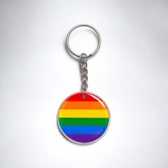 Móc Khóa LGBT Lục Sắc tròn nhựa dẻo