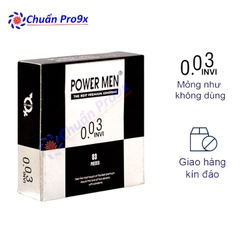 Hộp 3 Bao cao su Điệp viên siêu mỏng Powermen INVI 0.03