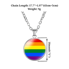Dây chuyền LGBT mặt tròn lục sắc